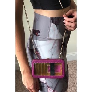 Cute purple wallet purse with cellphone holder